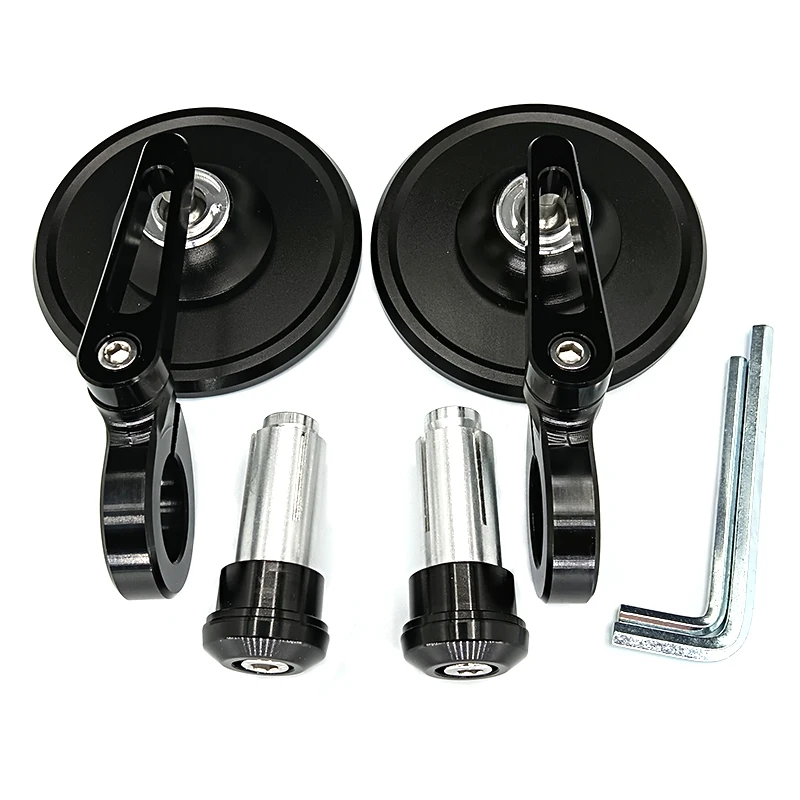 

Зеркала для мотоциклов, алюминиевый конец руля, 7/8 дюйма, 22 мм, боковые регулируемые зеркала заднего вида, уличный велосипед, скутер, боковое зеркало для электронного велосипеда