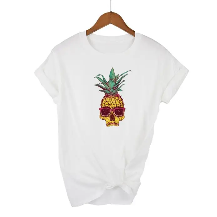 Women Graphic Short Sleeve Plaid Pineapple Beach Fashion Summer Lady Womens Clothing Tops T-Shirt Shirt Tees Female T Shirt