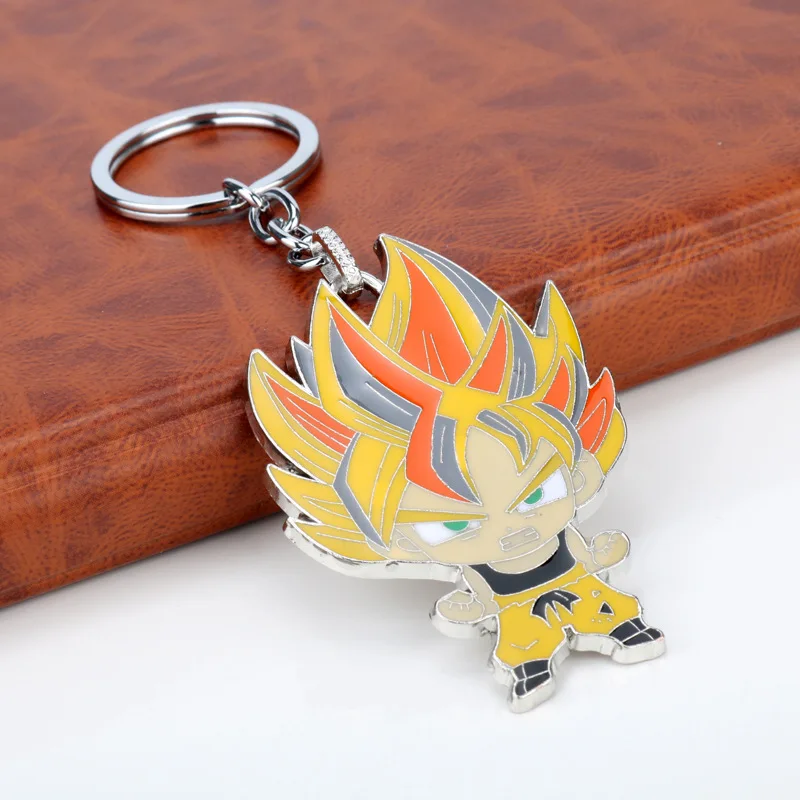 Gokues Super Saiyan Anime Keychain Backpack Pendant Dragons balls Cartoon Mini Ornament Keyring Jewelry Gifts ﻿