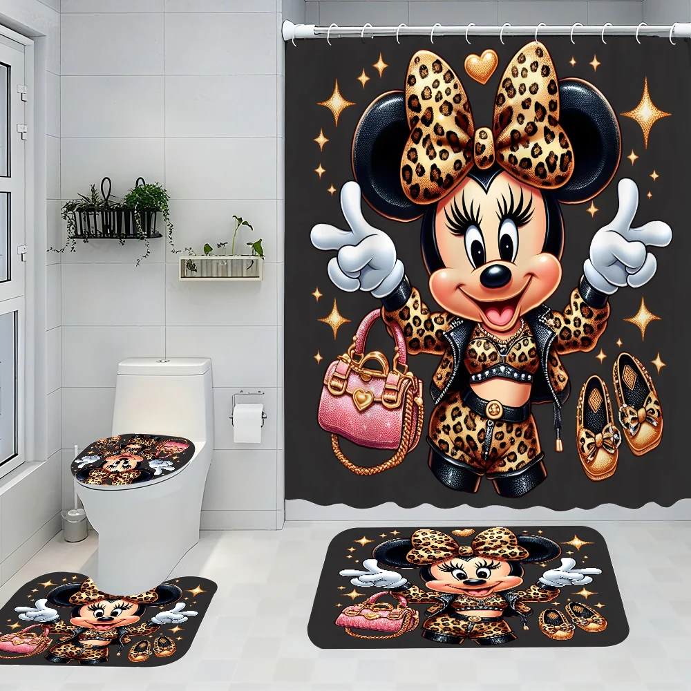 

Disney Mickey Mouse Bathroom Four-piece Set - Avant-garde Waterproof Shower Curtain, creating a complete bathroom kit