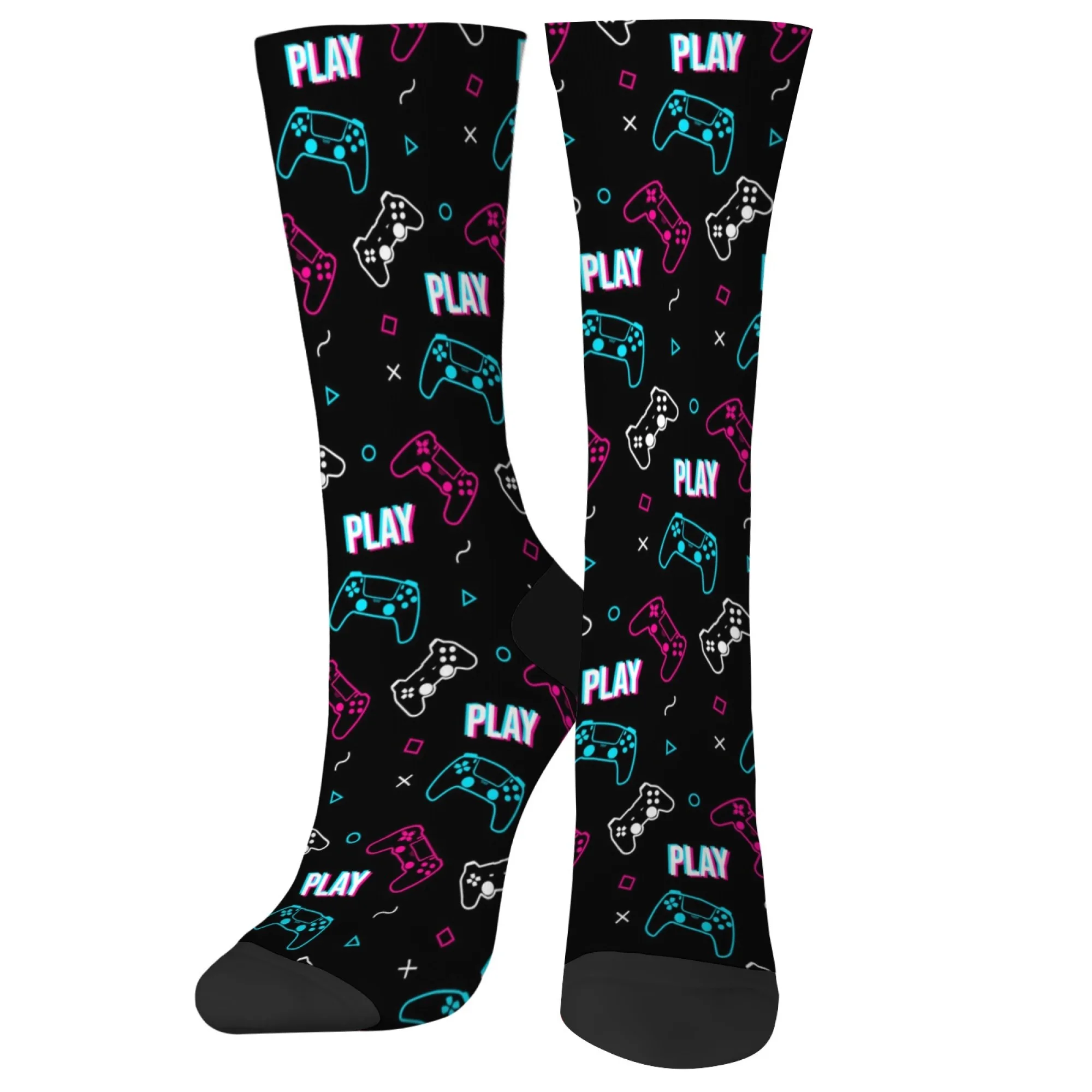 Happy Game Machine Men's Socks Harajuku Retro Hip-Hop Women's Socks Novelty Funny Crazy Socks Gift Street Trend Fitness Cycling