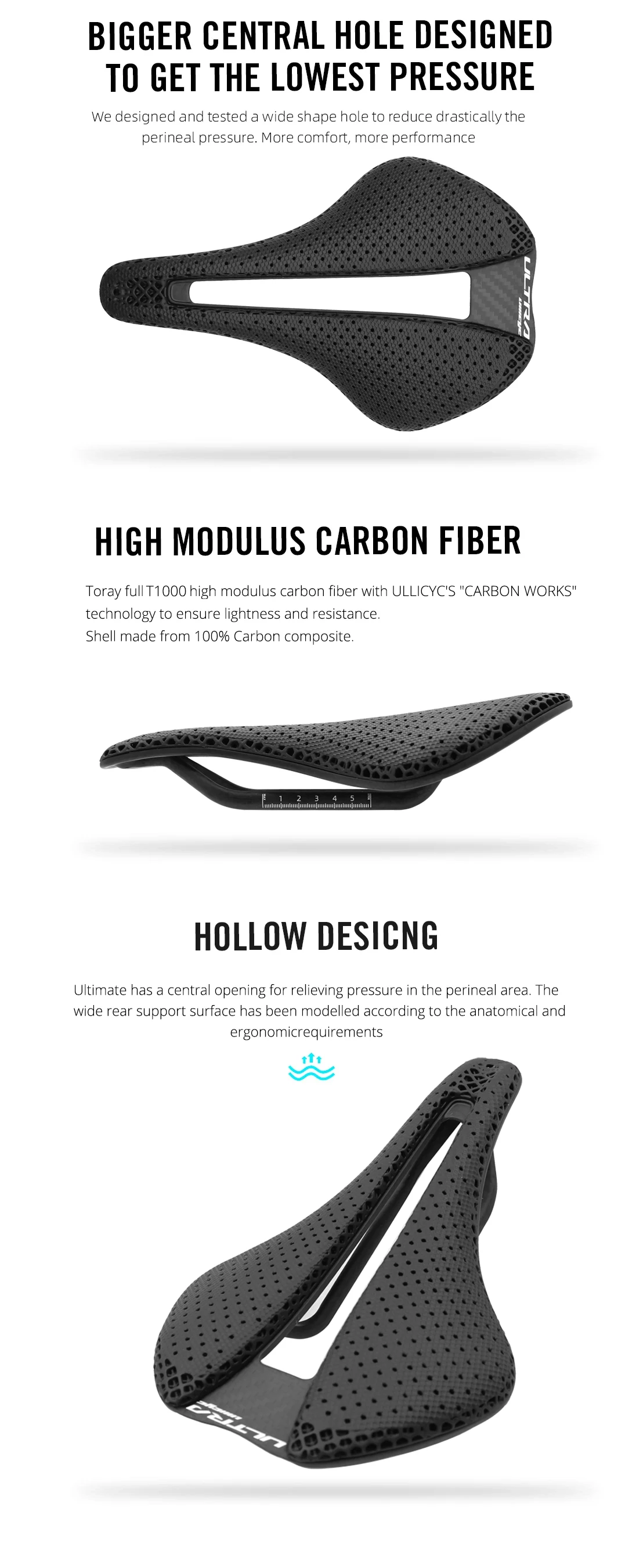 Ultra 3D-Gedruckter Ultraleichter Fahrradsattel 148g 240x155mm Karbonsattel Fahrradsitze für MTB Rennrad Gravel Bike Teile – Detail 10