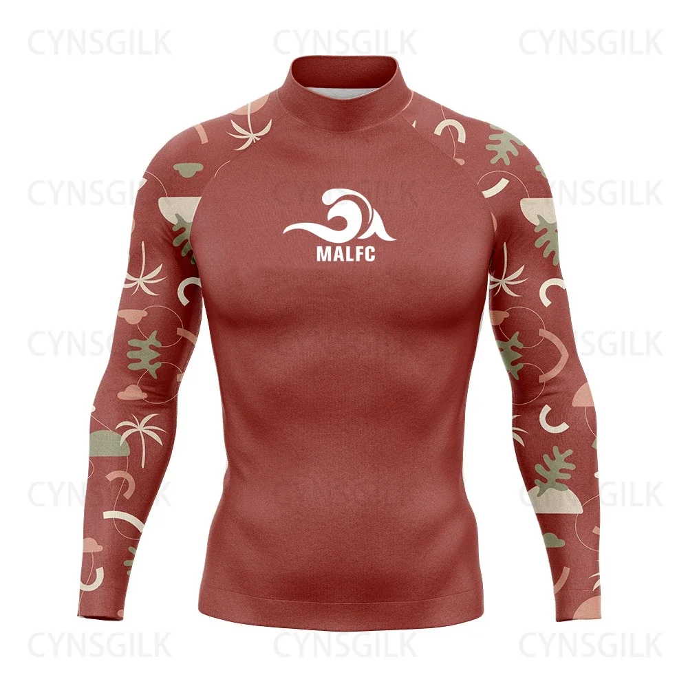 

Мужская одежда для серфинга MALFC, одежда для серфинга, купальник Rashguard, одежда для серфинга UPF 50, футболка с длинным рукавом для водного спорта, одежда для плавания и Сноркелинга