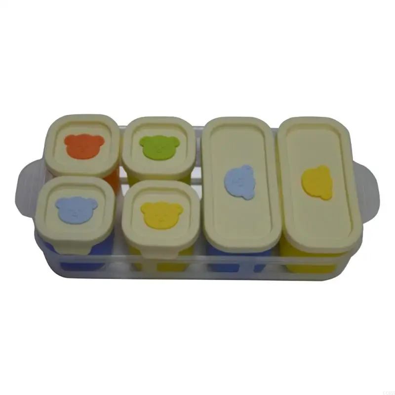 CORB Baby Storage Container With Lids Silicone Freezer Tray For Homemade Puree 4 Compartments Microwave Steam Safe Infant
