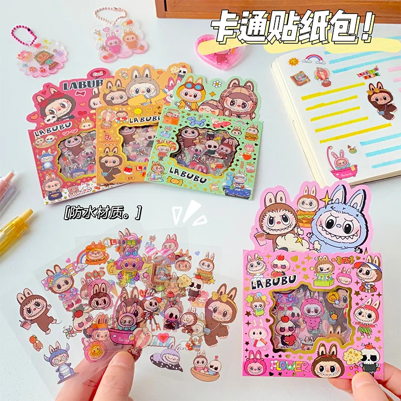 

New Labubu Cartoon Waterproof Stickers Pack Kawaii Water Bottle Laptop Skateboard Scrapbook Anime Accessories Gift