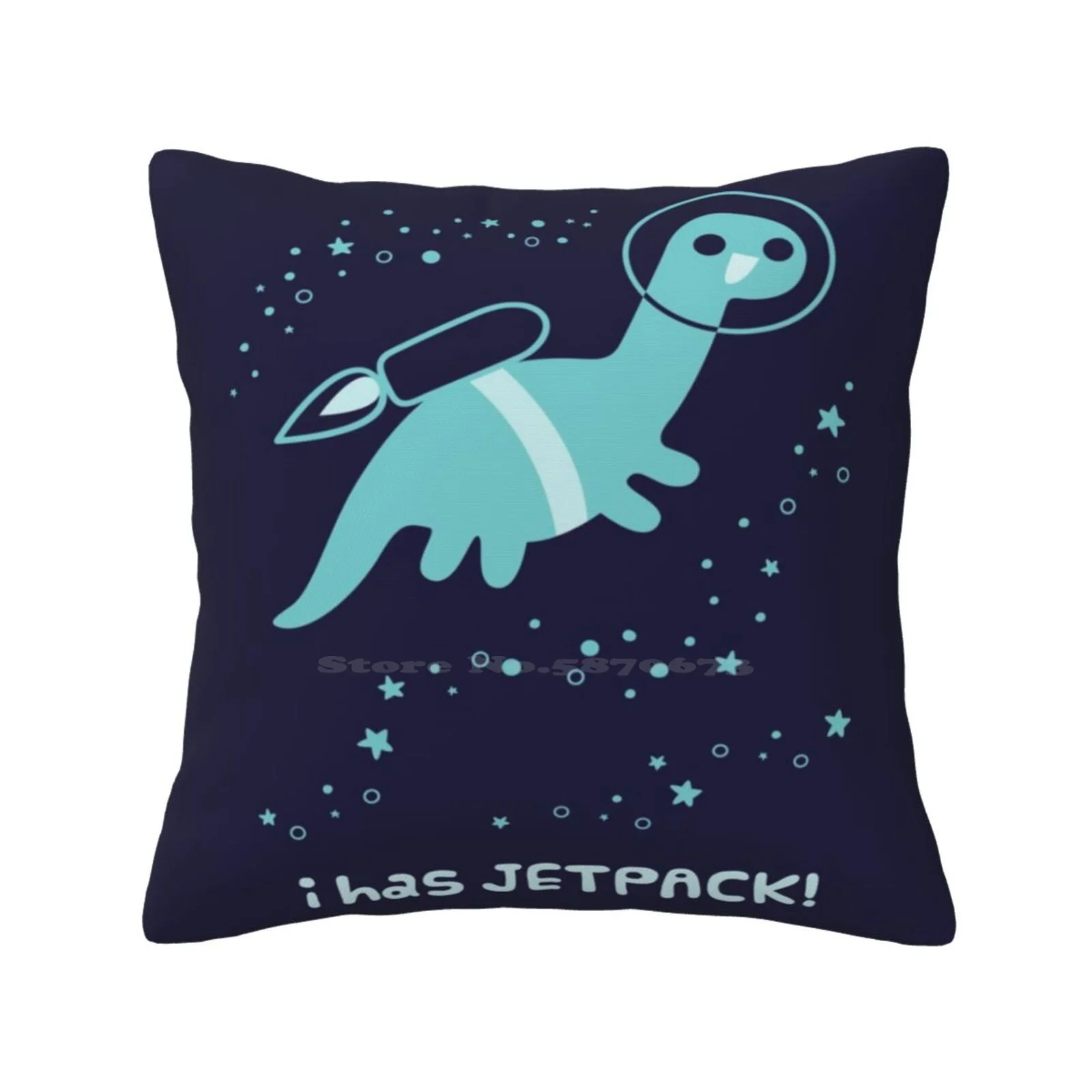 I Has Jetpack! Bedroom Office Hug Pillowcase I Has Jetpack Dinosaurs In Space Astronaut Cute Kawaii Flying Brontosaurus