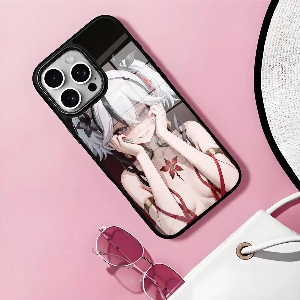 

Phone Case Magnetic Glass Camellya Phone Case For Iphone 16 15 14 12 11 13 Pro Max Mini Puls Cover
