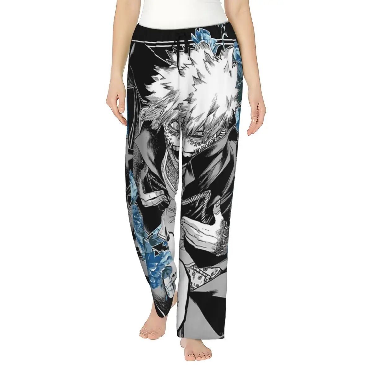 

Custom My Hero Academia Dabi Anime Blue Flowers Women Pajama Pants Lounge Sleep Sleepwear Bottoms with Pockets