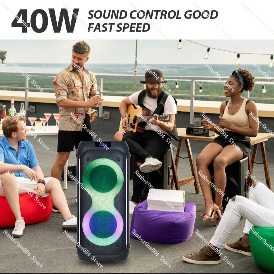 Portable Dual 8-inch Party Speaker J.B.L710 Bluetooth Colorful Ambient Lighting and Audio