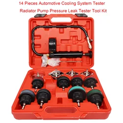 14 Pcs Universal Radiator Pressure Tester Kit, Cooler Pressure Tester Kit, Car Motorcycle Truck Cooling System