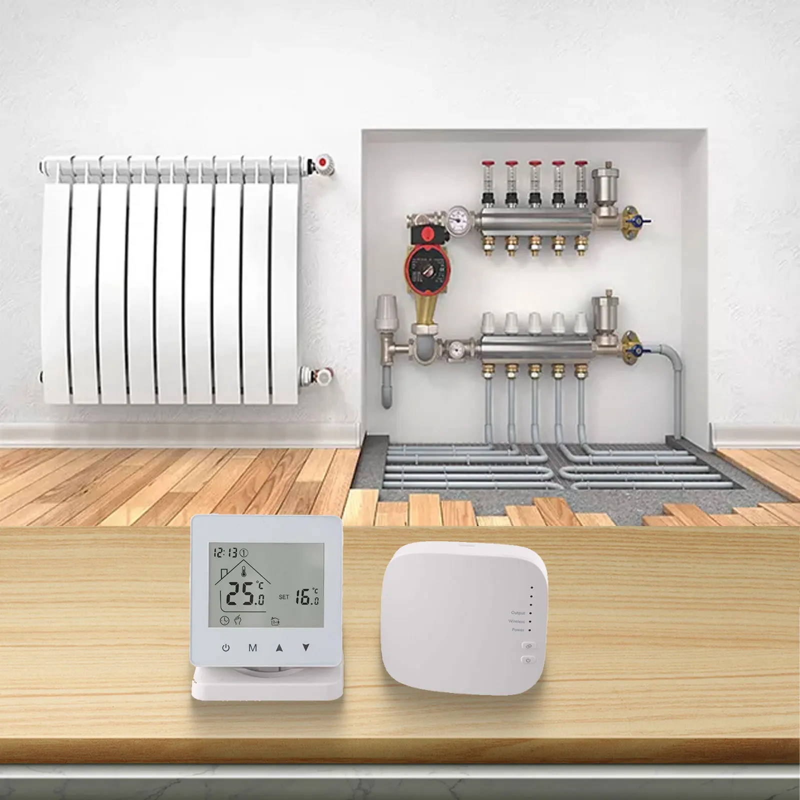 

100*86*77mm Gas Boiler Heating Customizable Heating Schedule Device Programmable Heating Custom Heating Schedule