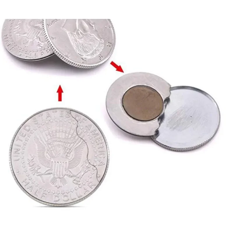 Magnetic Flipper Coin (USD half Dollar Copy) Butterfly Coin Magic Tricks Magician Accessories Props Gimmick Appear Magia