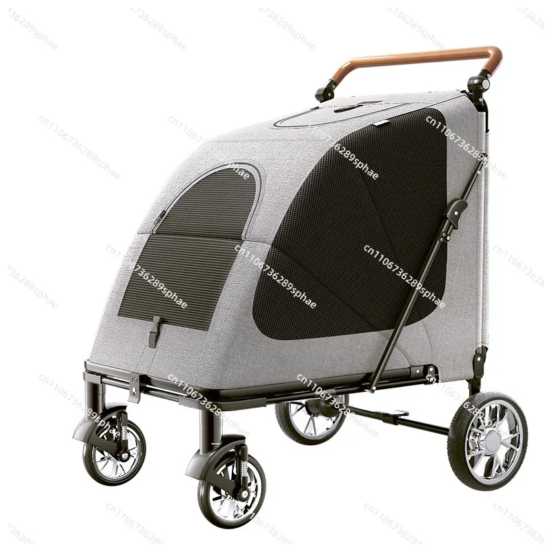 Large pet cart, large space, large dog foldable cart to go out for transportation