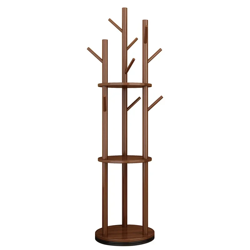 

Solid wood rotating coat rack floor hanger bedroom household rack