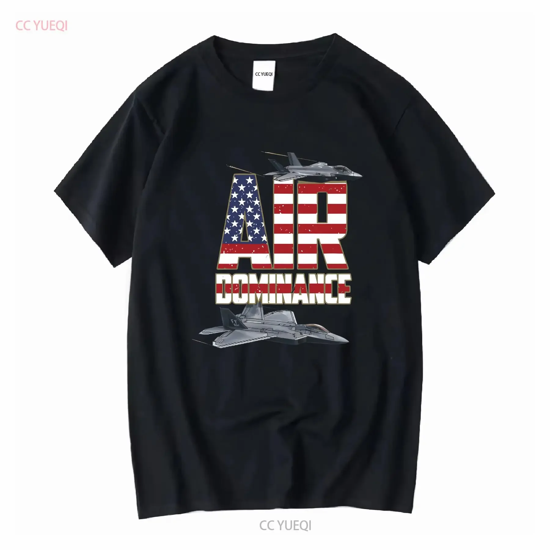 Air Dominance American Pride F 35 et 22 T-shirt à manches longues ou courtes vintage lavé unisexe respirant confortable décontracté