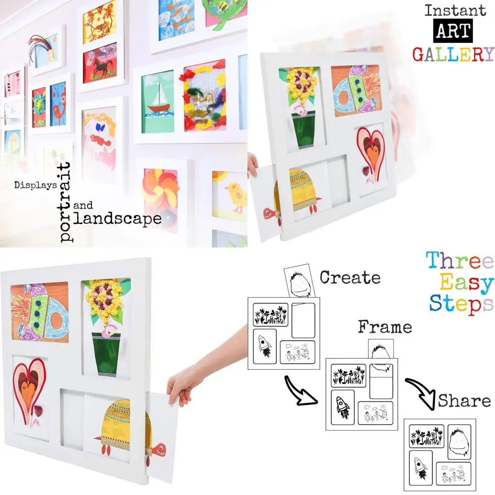 

Showcase Four 9x12 Kids' Art with a Sleek, Award-Winning Frame for 2D & 3D Creations