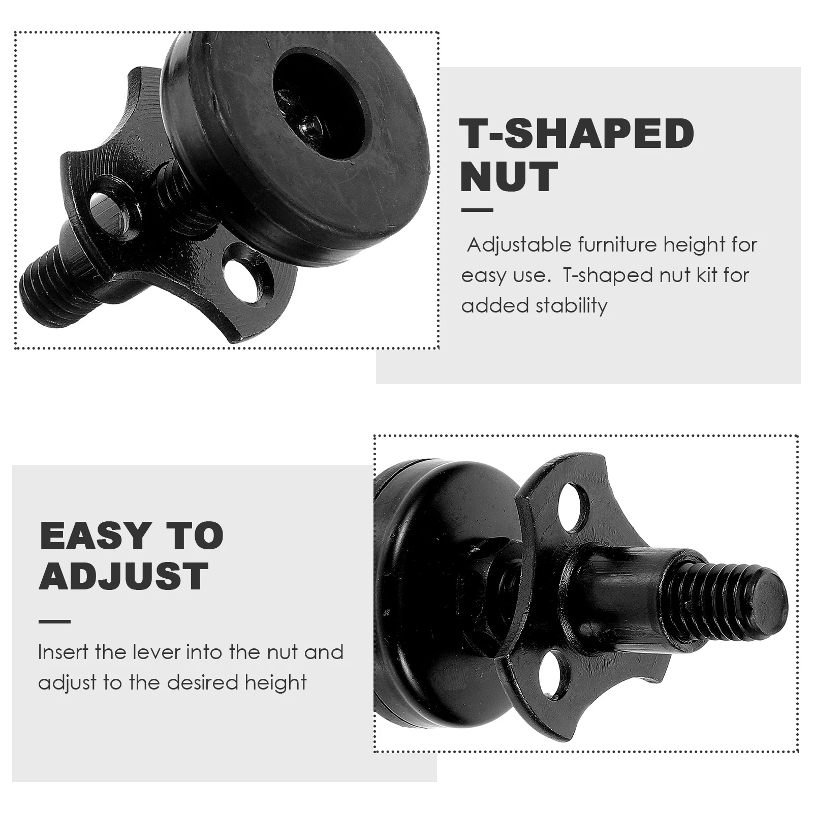 

4pcs Furniture Levelers Adjustable Feet 3 8” 16 Thread T Nut Kit Heavy Duty Table Leg Extenders Wrench Screw Outdoor