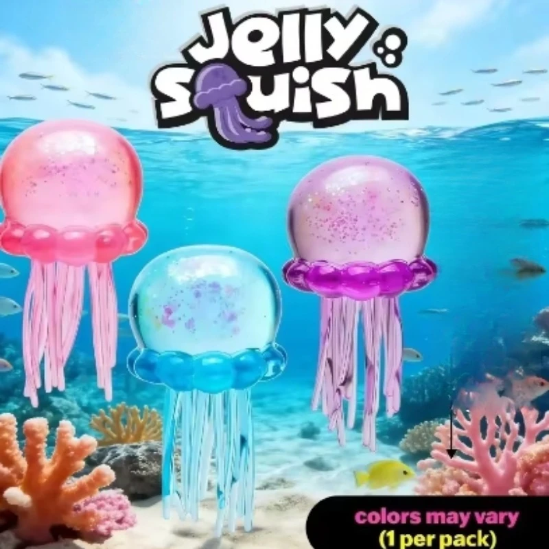 Juguete Sensorial Antiestrés Schylling NeeDoh Fuzz Ball Jellyfish Squishy en Caja Sorpresa, Juguete Blando para Aliviar el Estrés y la Ansiedad, Regalo Sensorial