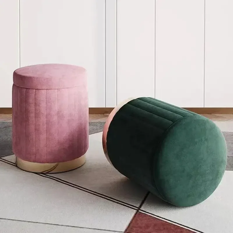 Light Luxury Makeup Stool, Bedroom Round Stool, Sofa Stool, Dressing Table Stool, Internet Celebrity Storage Stool