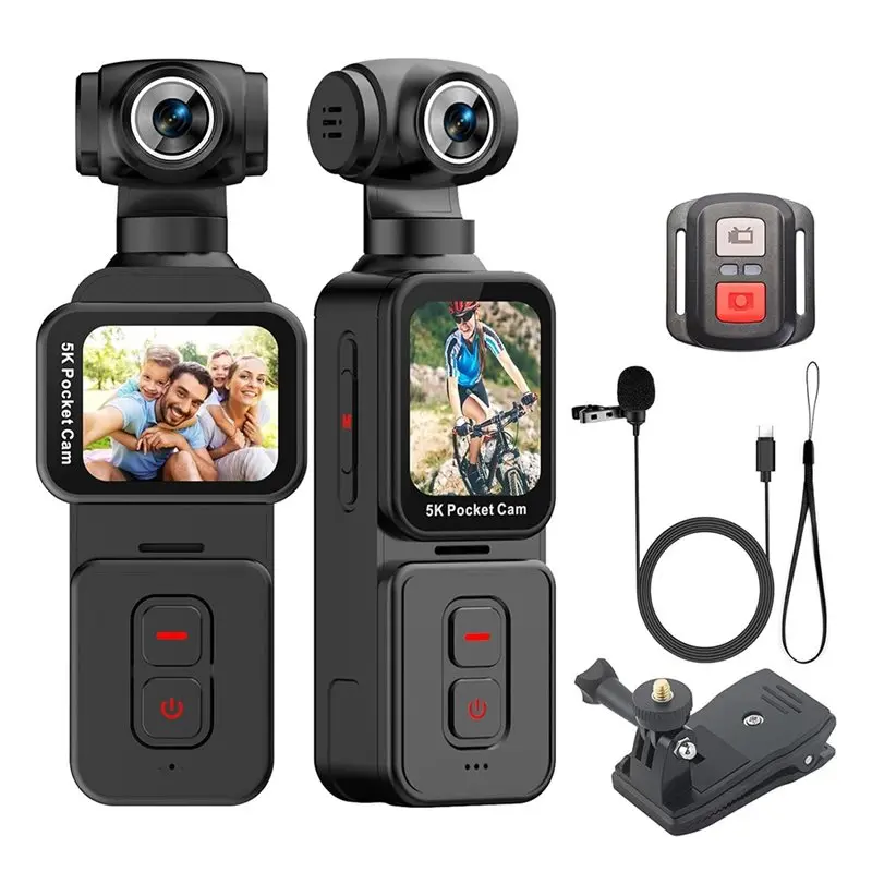 

AS95-5K Antion Sports Camera, Pocket Vlogging Face Tracking Cam, Portable ELS Handheld Video Recorder Camera With Microphone