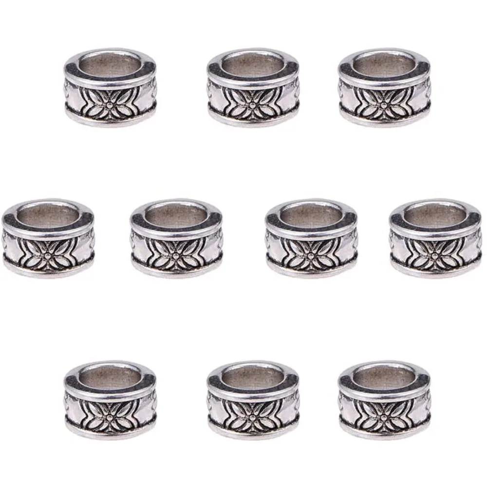 Alloy European Beads Column Silver 8x4mm Hole: 5mm 100pcs/box