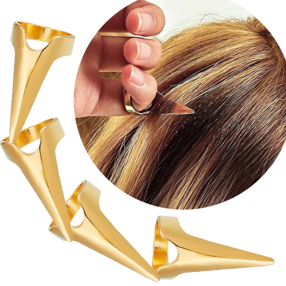 2/3/4/5/10/15pcs/Can Hairdressing Finger Claw Ring Stitching Layered Hairdressing Tool Accessories Braiding Hair