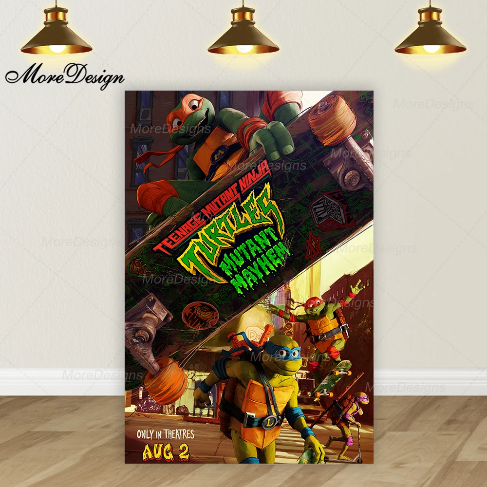 Teenage Mutant Ninja Turtles Photo Backdrop Kids Birthday Kung Fu Turtle Vinyl Polyester Fabric Photo Background Poster