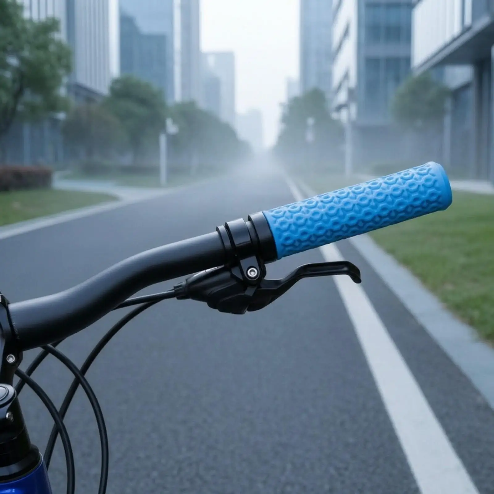 Anti Rotation Bike Handlebar Grip Rubber Locking Mechanism for Rough Terrain Shock Absorption Control