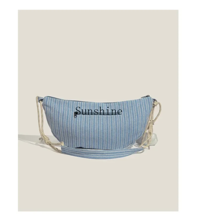 Striped cloth dumpling bag female cute casual shoulder messenger bag