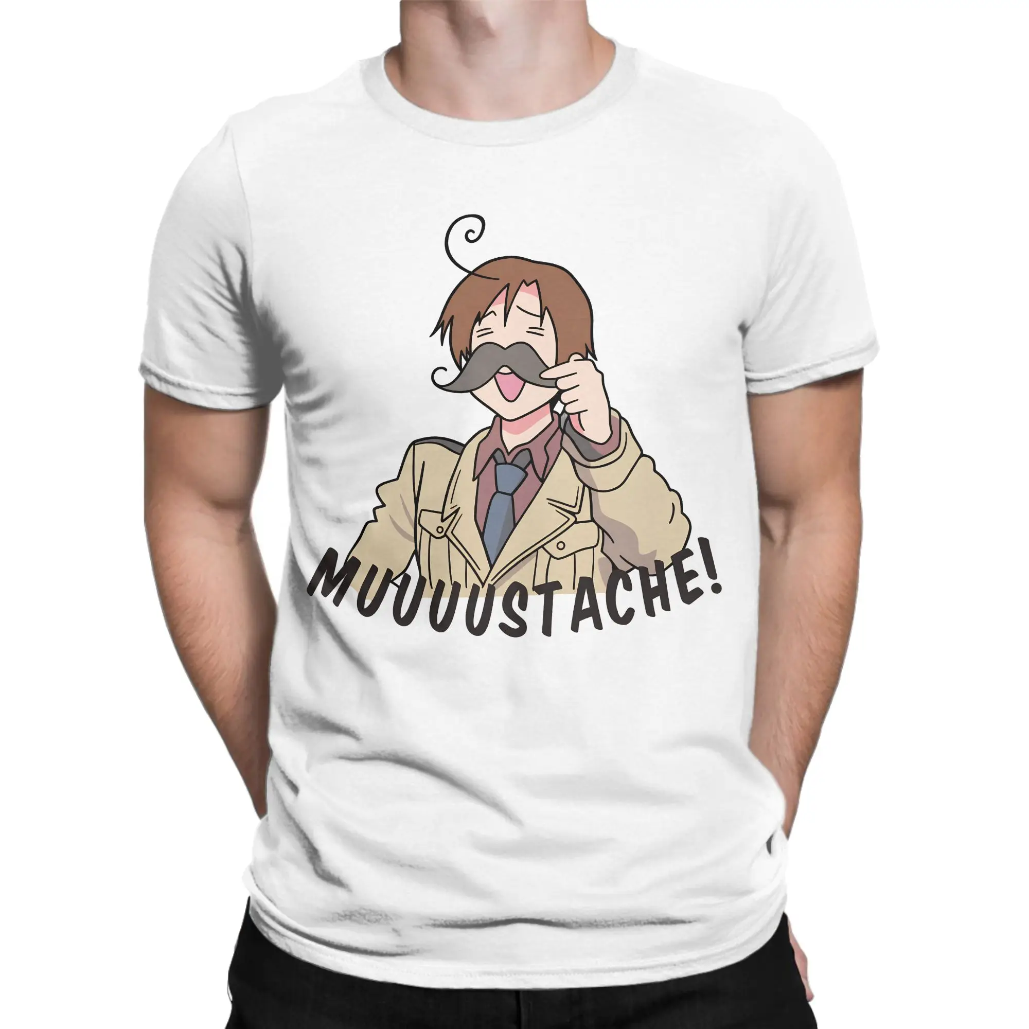 Hetalia Axis Powers Men's T Shirts  Fashion Tees Short Sleeve Crewneck T-Shirts Cotton Gift Idea Clothing