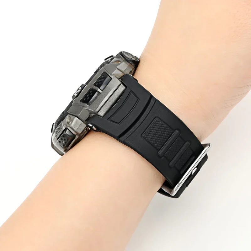 สายซิลิโคนใหม่สำหรับคาสิโอ โปรเทรค ซีรีส์ PRW-1500 PAW-1500 PRG-130 ผู้ชายเปลี่ยนกีฬากันน้ำเรซิ่นนาฬิกาสร้อยข้อมือ