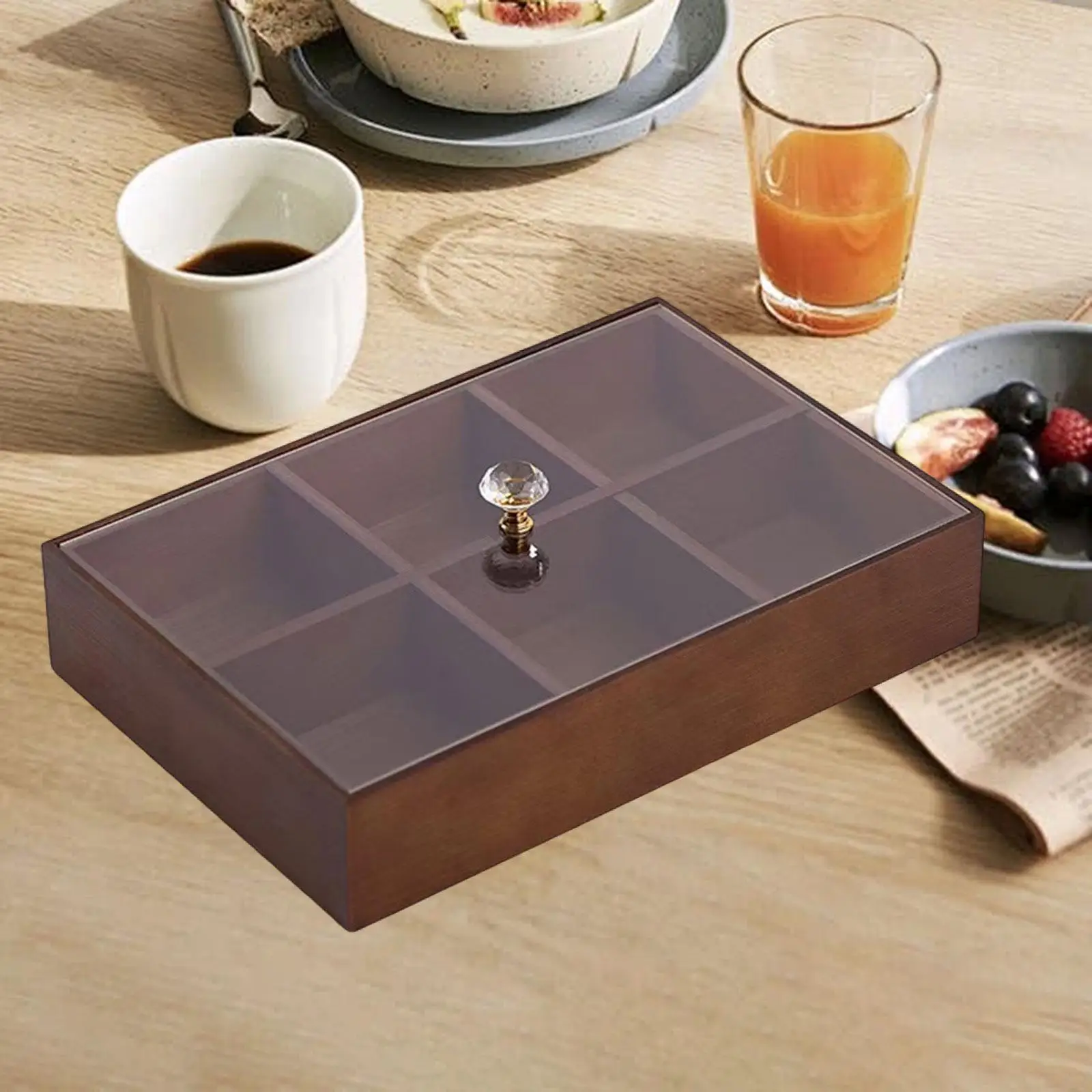 서빙 트레이 다기능 휴대용 스낵 트레이 과일용 투명 뚜껑이 있는 캔디 및 너트 요리 초콜릿 과자 케이크 캠핑