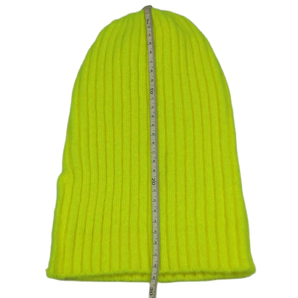 Bright Color Solid Knit Skull Beanie Women Men\'s Cuff Warm Winter Hats Plain Toques Neon Yellow Neon Orange Green Burgundy