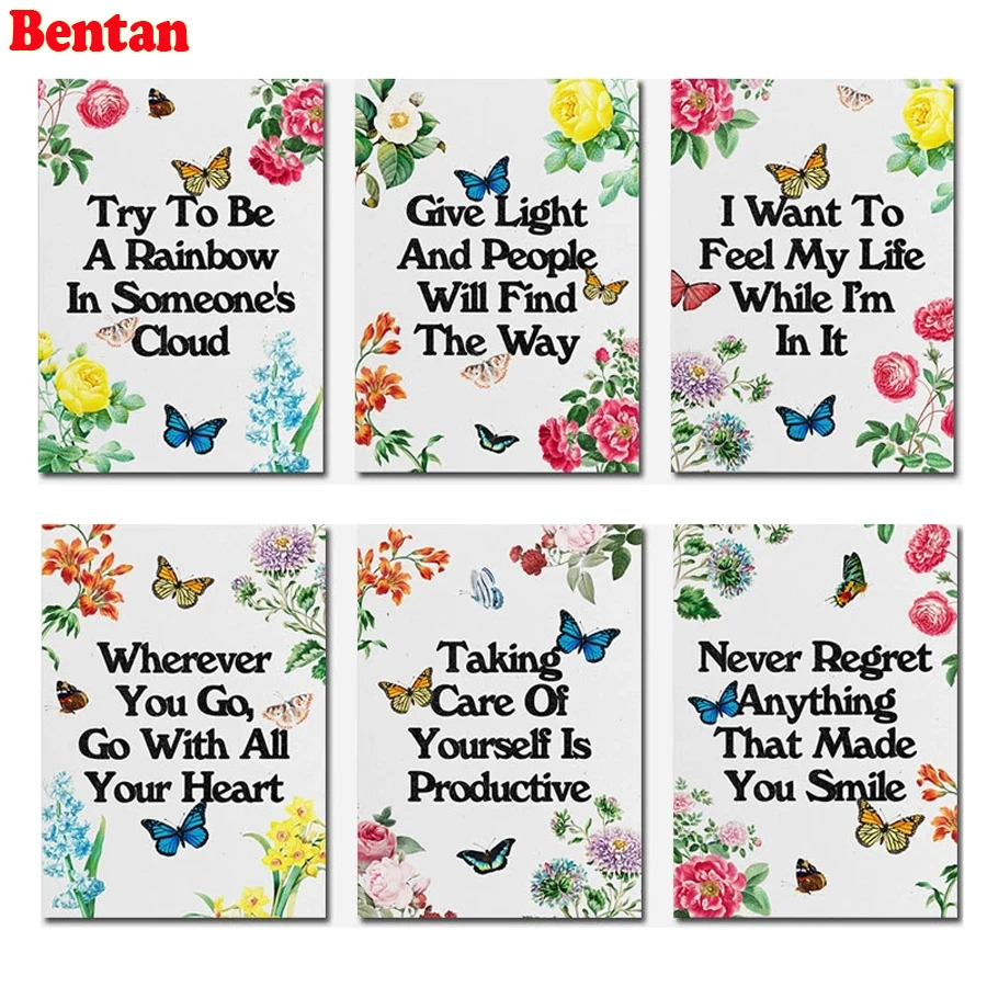 5D Diamond Painting Inspirational Quote Art Full Diamond Mosaic Rhinestone Embroidery Cross Stitch Kit Office Motivational Art