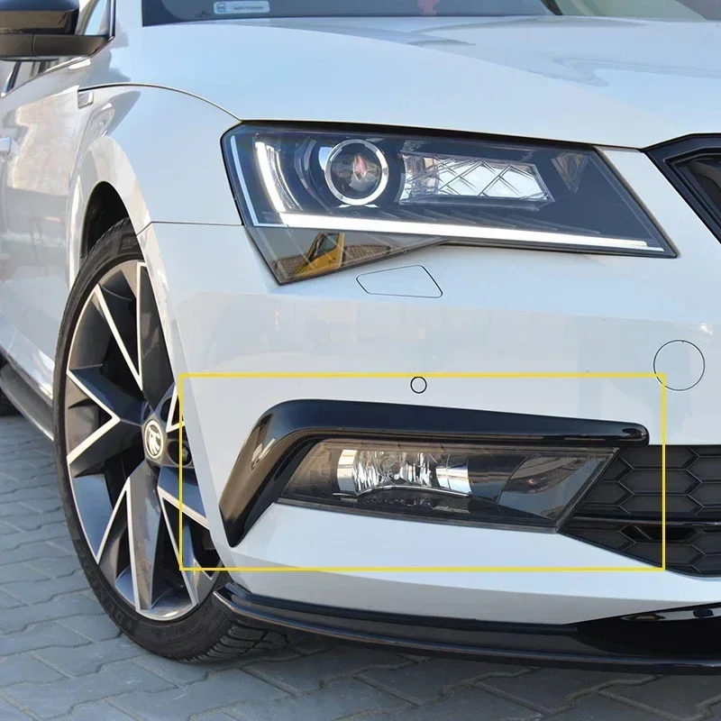 New！ For Skoda superb fog lamp the front bumper wind blade is decorated with superb black chrom spoiler 2016 2017 2018 max spoil