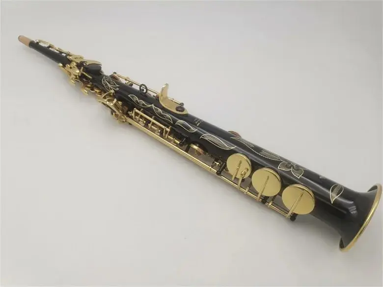 

Soprano Saxophone S-901 bB-Flat Straight Gold Lacquered Body musical instrument professional with Case Accessories