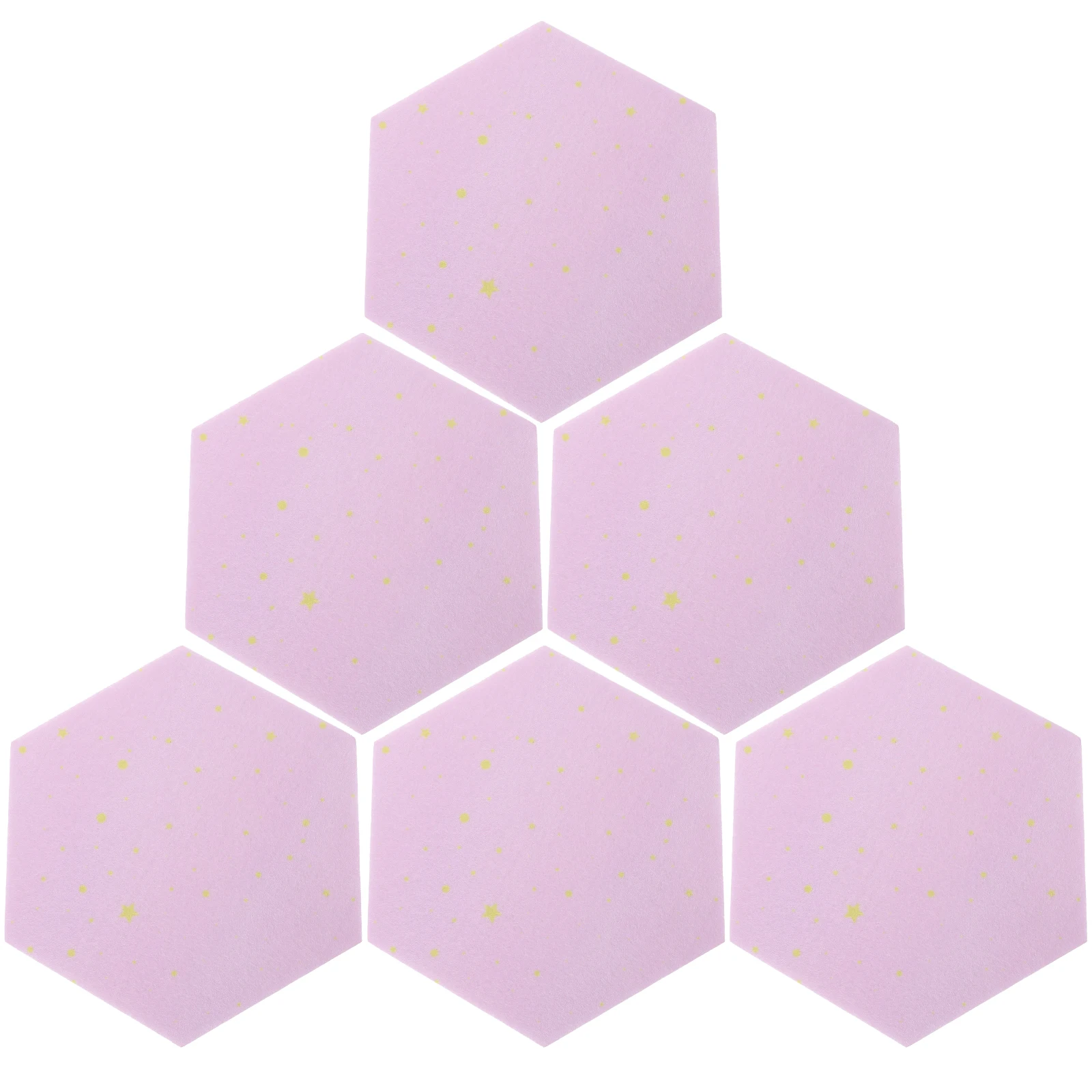 

6 Pcs With Box Hexagonal Felt Wall Stickers Decoration Large Polyester Cork Board