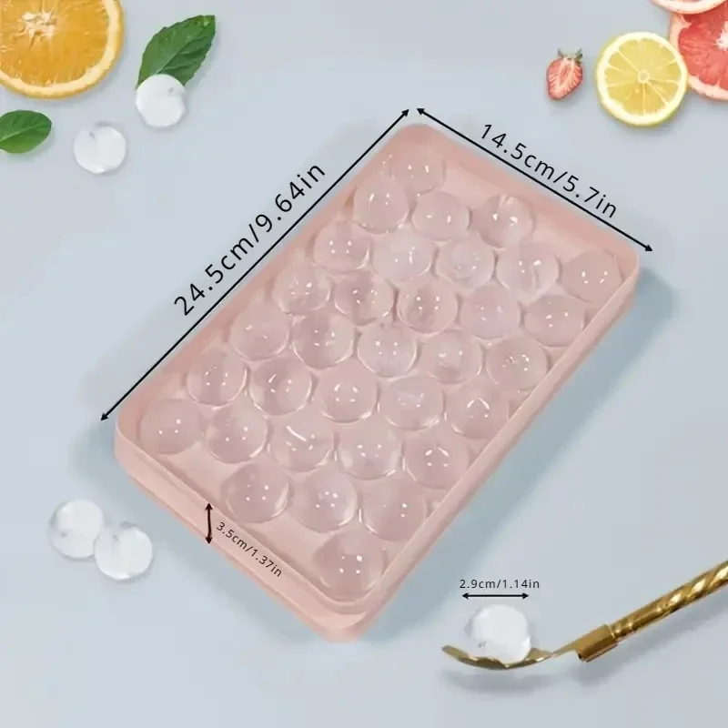 33 Grids Plastic Round Ball Ice Box Round Ice Ball Ice Tray Mold Moulds Ice Ball Maker 3D Round Ice Cube Tray with Lid Plastic
