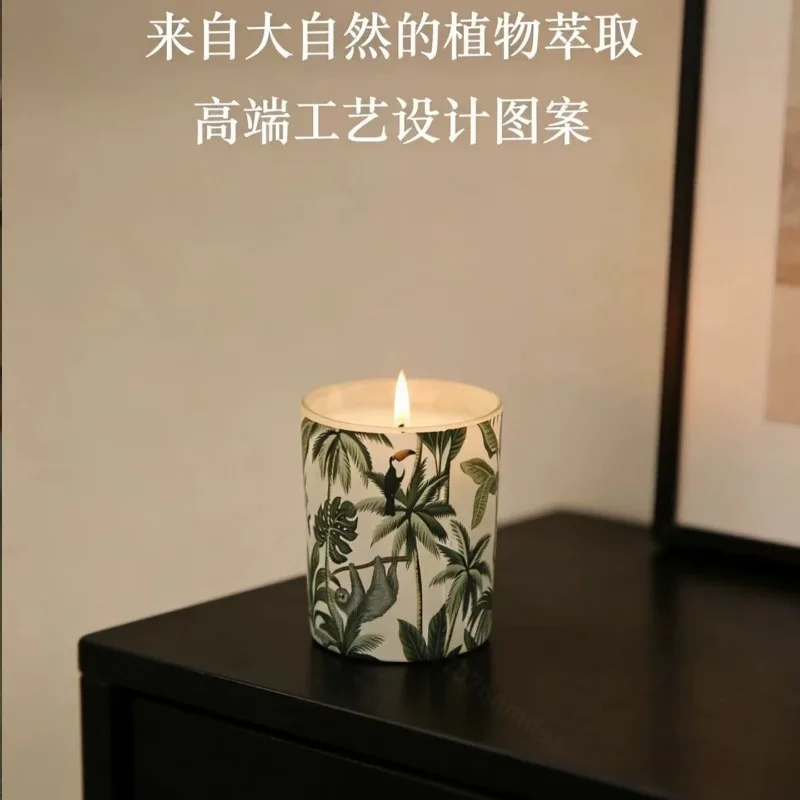 Glass Jar Soy Wax Scented Candle Smokeless Aroma Home Fragrance Luxury Minimalist Candle Box Birthday Housewarming Gift