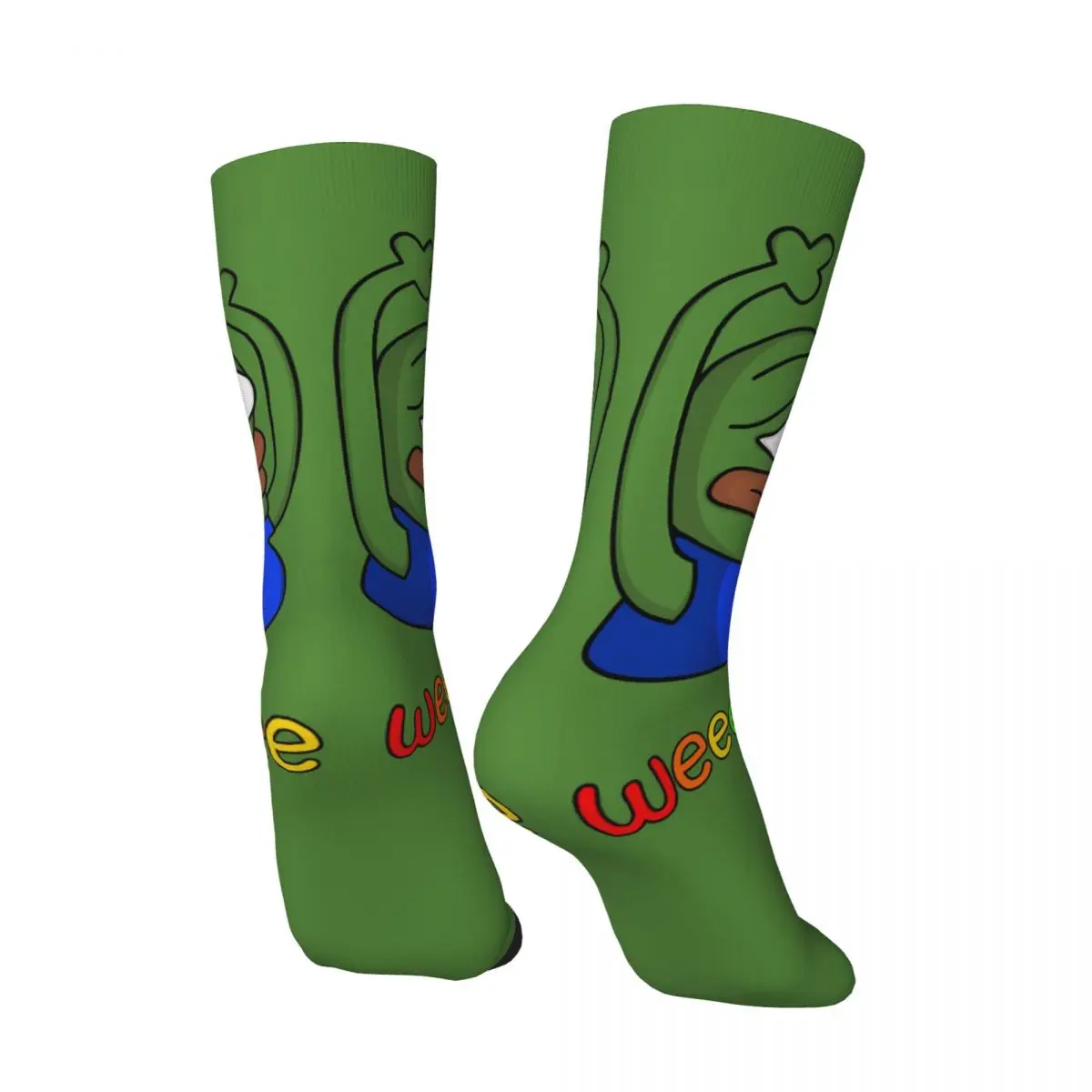 Funny Happy Men's compression Socks Weeeeeeeee Vintage Harajuku Pepe Frog Animal Street Style Novelty Casual Crew Crazy Sock