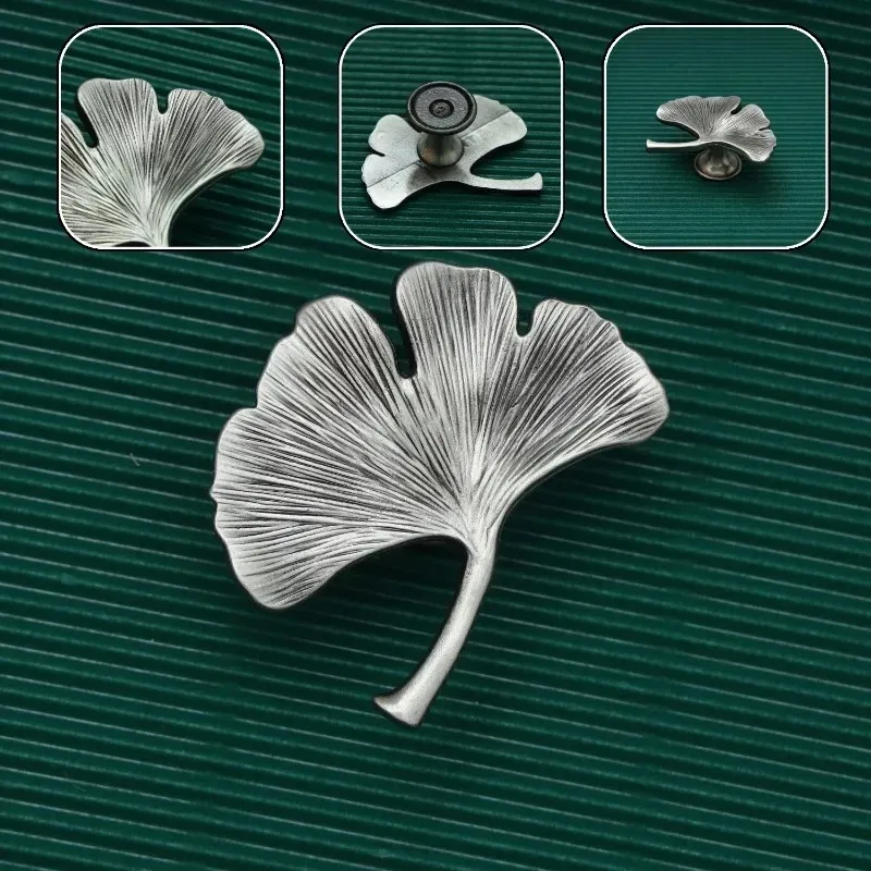 Cartoon Dragonfly Zinc Alloy Furniture Pulls Retro Ginkgo Leaf Shape Handle for Drawer Wardrobe Cupboard