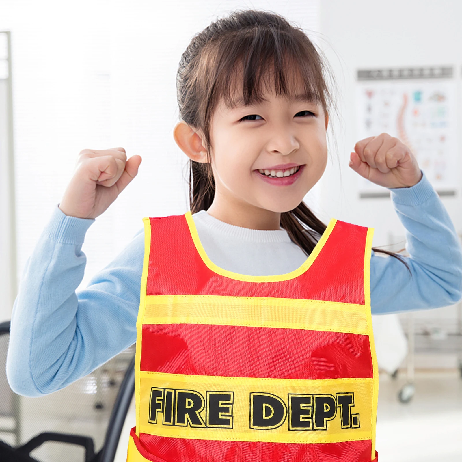 

Toddler Firefighter Costume Props Vest for Kids Pretend Play Children Fabric Cosplay Fireman Outfit Role Party Accessories Soft