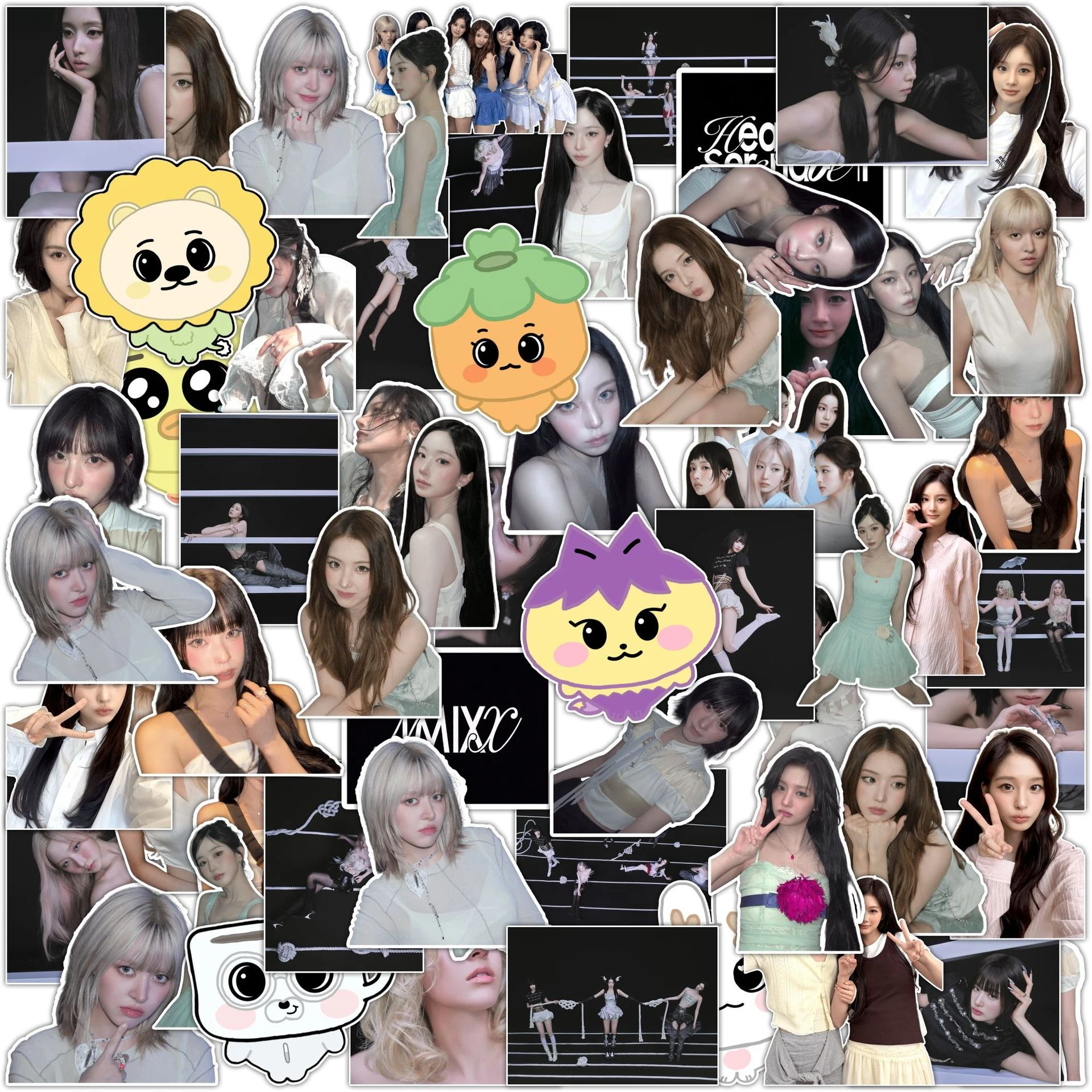 

In-stock 63PCS NEW KPOP mini 5th album Heavy Serenade,NMIXX,Crescendo,Different Girl,LOUD,Lily,Haewon,Sullyoon,stickers,Decals