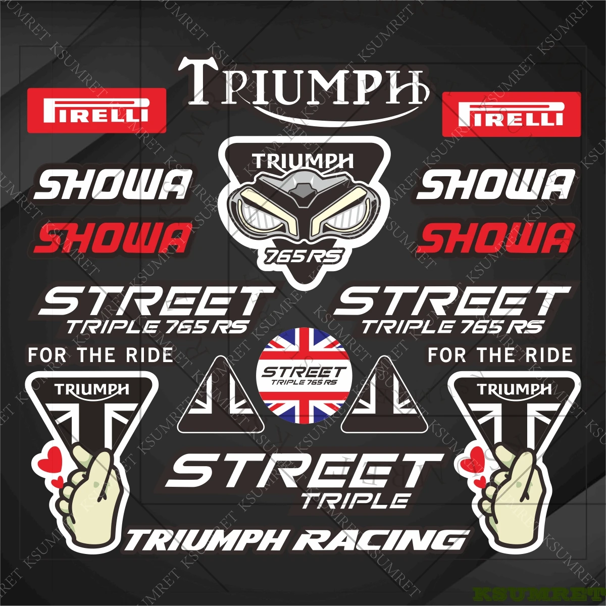 Vinyl For Triumph Motorcycle Stickers STREET TRIPLE 765 RS Accessories Decals Tank Emblem Waterproof