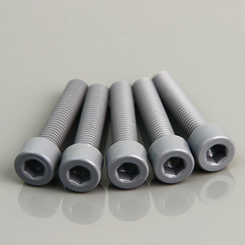 10-50 st Grijs PVC Hexagon Hex Inbusbout M3 M4 M5 M6 M8 M10 Isolatie Plastic Hexagon Inbusbout Schroeven L: 5-60mm