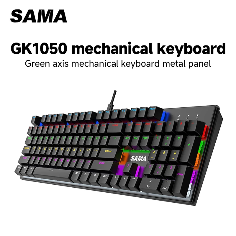 

Механическая игровая клавиатура SAMA GK1050 — RGB-подсветка, защита от ореолов, эргономичный дизайн