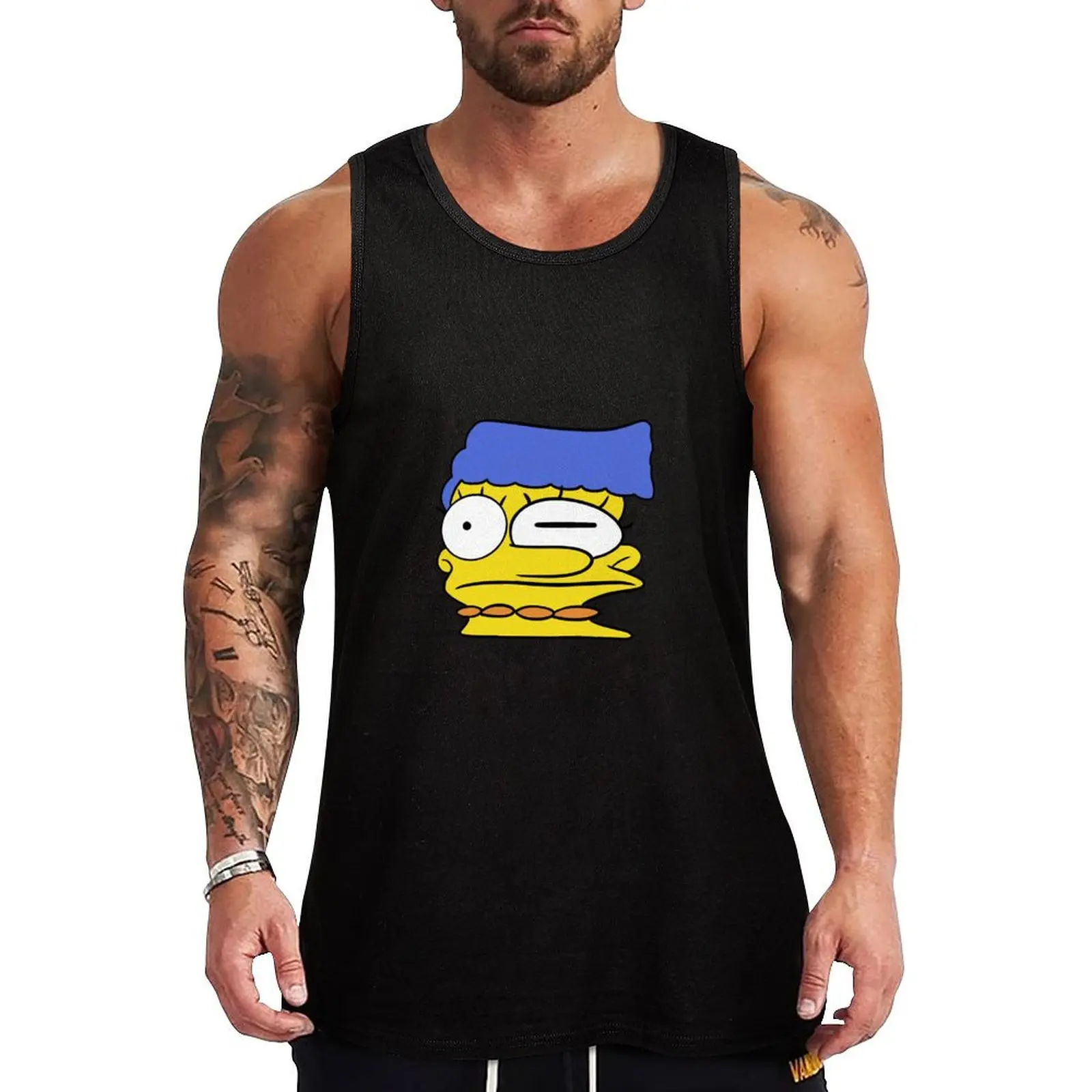 

CRUSHED MARGE Tank Top Men's clothes gym clothing men Muscle fit summer Men's tops