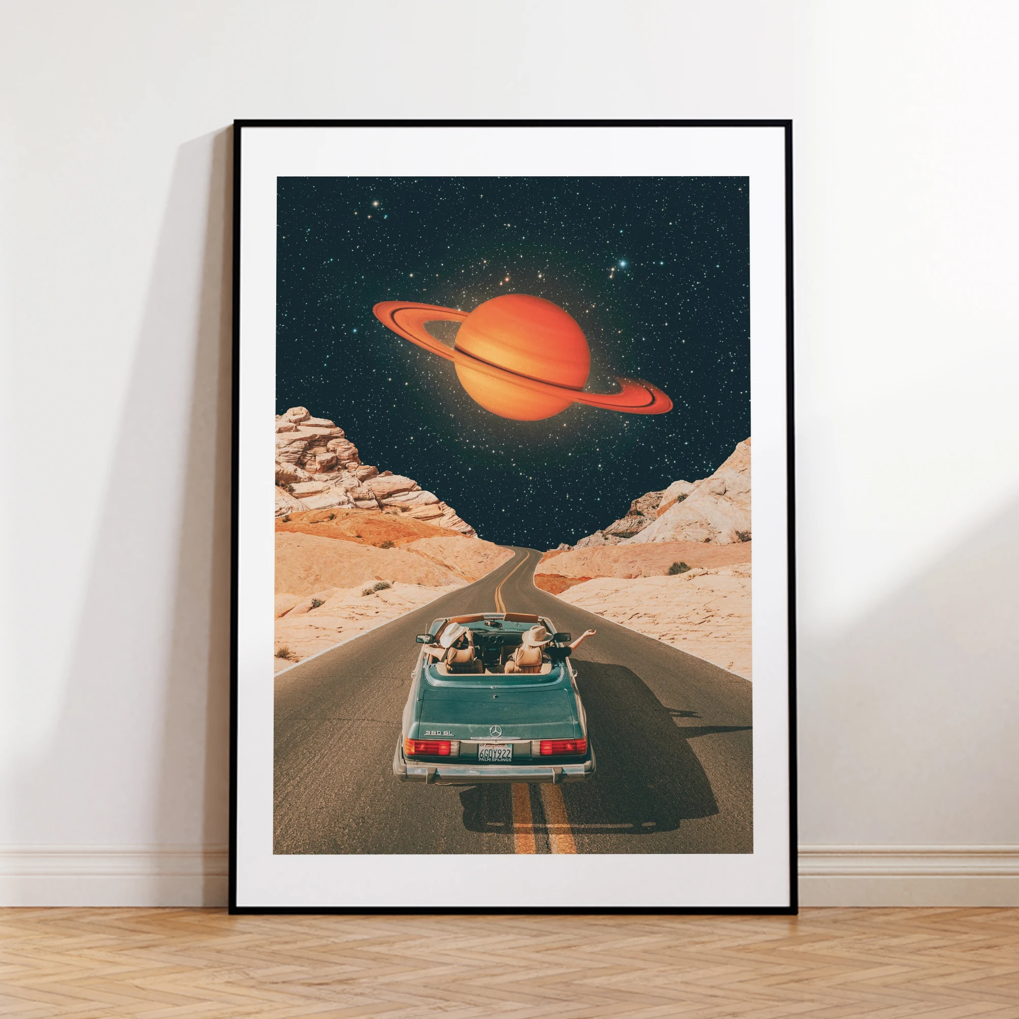 Modern Surreal Space Desert Road Trip Wall Art Print Canvas Painting Poster Picture For Bedroom,Living Room Home Decor
