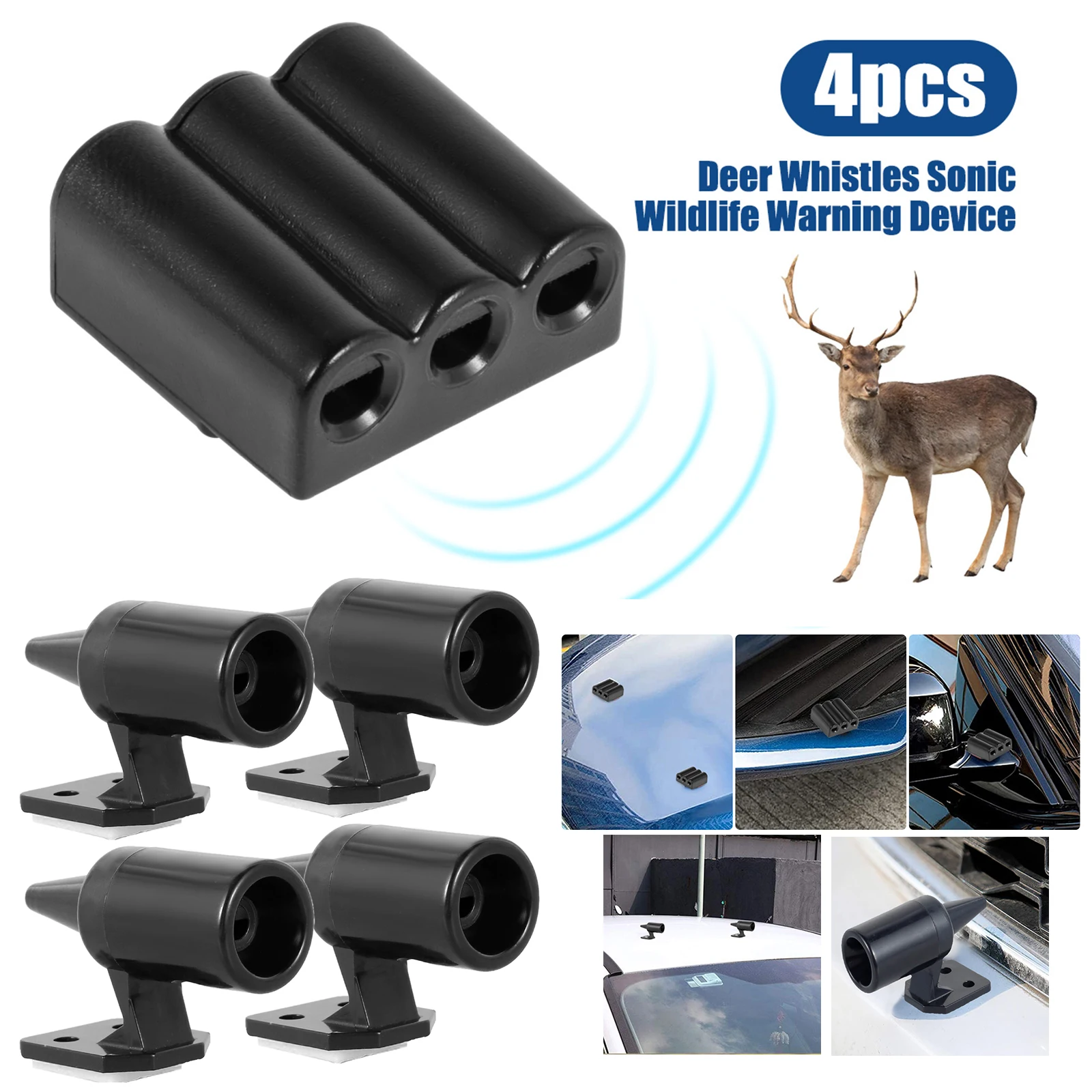 4Pcs Deer Warning Whistles Device Wind Deer Repelling Whistles Universal Animal Collision Alert Whistle Warning Device Save Deer