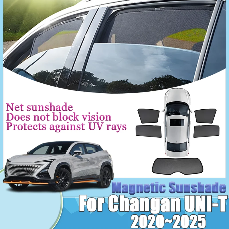 

Автомобильный сетчатый солнцезащитный козырек для Changan UNI-T UNIT 2023, 2020-2025, аксессуары, магнитный солнцезащитный козырек на окно, шторы на лобовое стекло, наклейки, чехол
